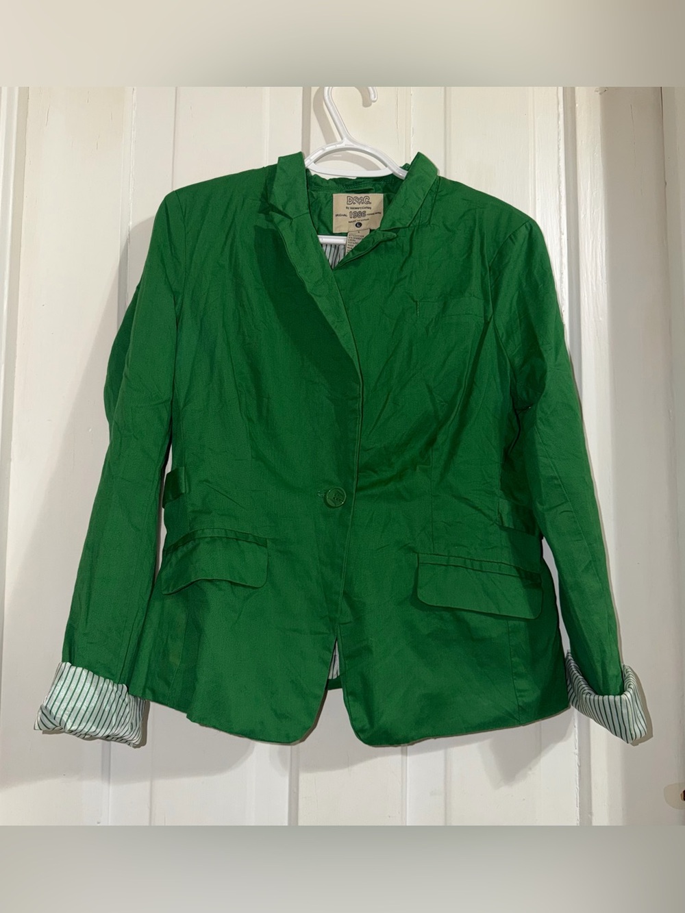 Women’s size large blazer coat Green Single-Button Blazer Jacket